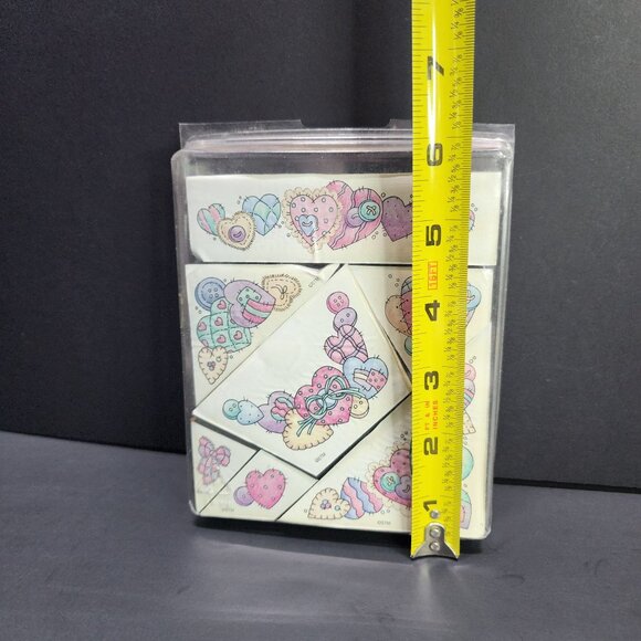 Stampendous Patchwork Heart Foam Mounted  Rubber Stamps - Set Of 7 - Picture 3 of 4